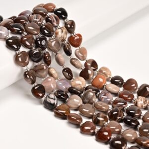 Natural Petrified Wood Heart Shape Beads Size 12mm 15.5'' Strand