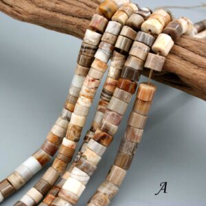 Petrified Wood Opalite Cylinder Beads 6-8mm(etb00964)