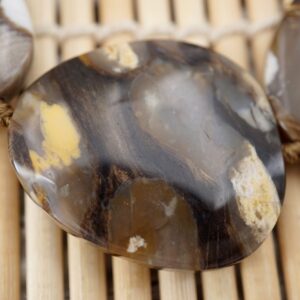 Peanut Wood Fossil Beads, Australian Petrified Wood, 16 Inch Strand