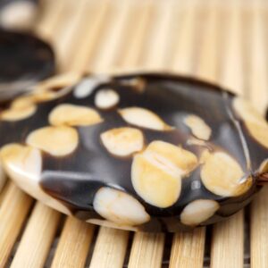 Peanut Wood Fossil Beads Strand, Polished Petrified Wood
