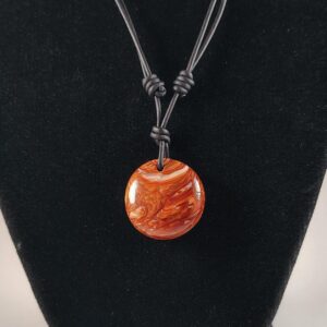 Petrified Wood Pendant Adjustable Leather Necklace Handmade By Chris Hay