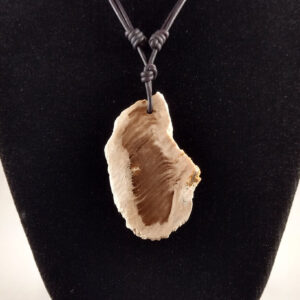 Petrified Wood Pendant Adjustable Leather Necklace Handmade By Chris Hay