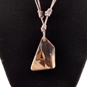 Petrified Wood Pendant Adjustable Leather Necklace Handmade By Chris Hay