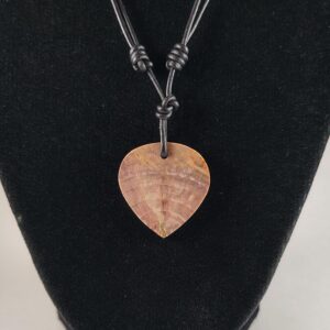 Petrified Wood Pendant Adjustable Leather Necklace Handmade By Chris Hay