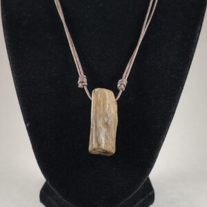 Petrified Wood Pendant Adjustable Leather Necklace Handmade By Chris Hay
