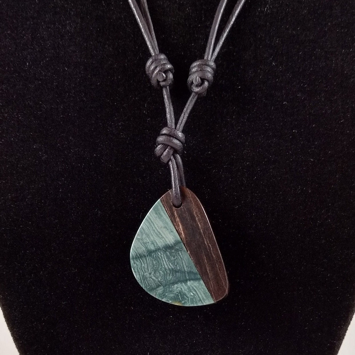 Petrified Wood Pendant Adjustable Leather Necklace Handmade By Chris Hay