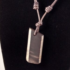 Petrified Wood Pendant Adjustable Leather Necklace Handmade By Chris Hay