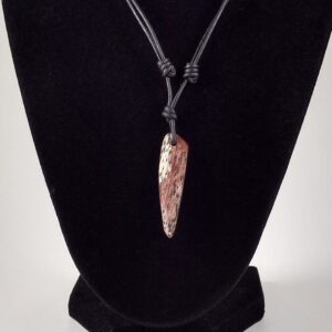 Petrified Wood Pendant Adjustable Leather Necklace Handmade By Chris Hay