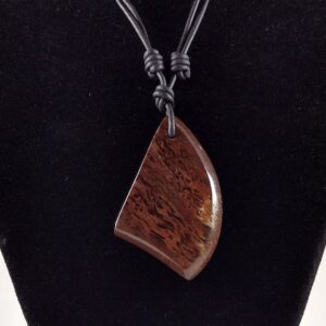 Petrified Wood Pendant Adjustable Leather Necklace Handmade By Chris Hay