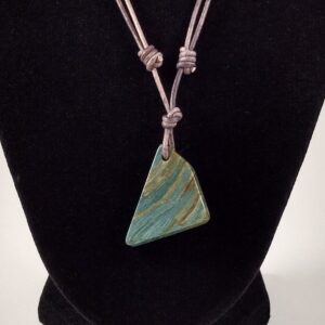 Petrified Wood Pendant And Adjustable Leather Necklace Handmade By Chris Hay