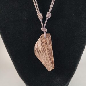 Petrified Wood Pendant And Adjustable Leather Necklace Handmade By Chris Hay