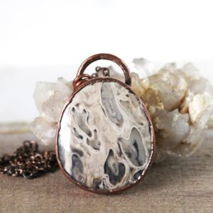 Palm Root Necklace - Petrified Wood Pendant - Fossilized Wood