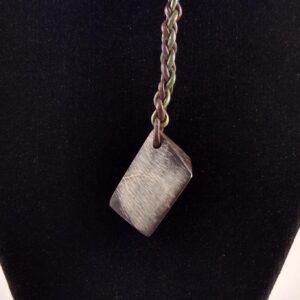 Petrified Wood Pendant Slip Leather Lariat Handmade By Chris Hay