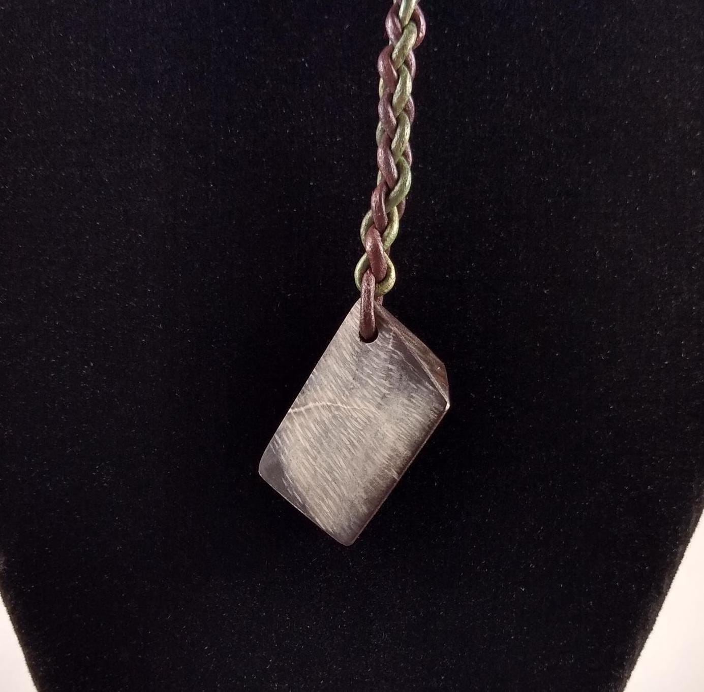 Petrified Wood Pendant Slip Leather Lariat Handmade By Chris Hay Petrified Wood Pendant Slip Leather Lariat Handmade By Chris Hay