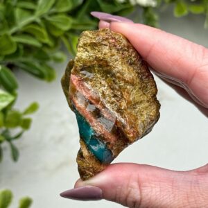 Blue Opalized Petrified Wood | 61g | - #4 (raw Fossil Crystal Specimen, Root Chakra, Healing Stone) Blue Opalized Petrified Wood | 61g | - #4 (raw Fossil Crystal Specimen, Root Chakra, Healing Stone)