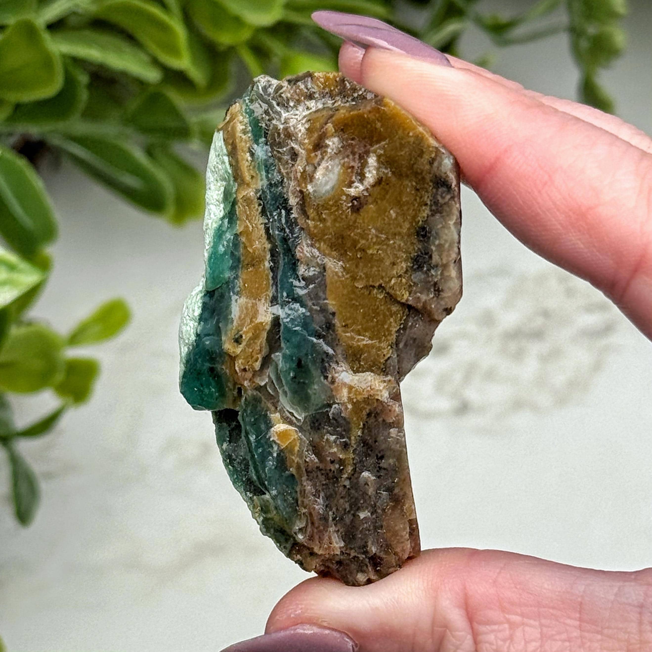 Blue Opalized Petrified Wood | 41g | - #10 (raw Fossil Crystal Specimen, Root Chakra, Healing Stone)