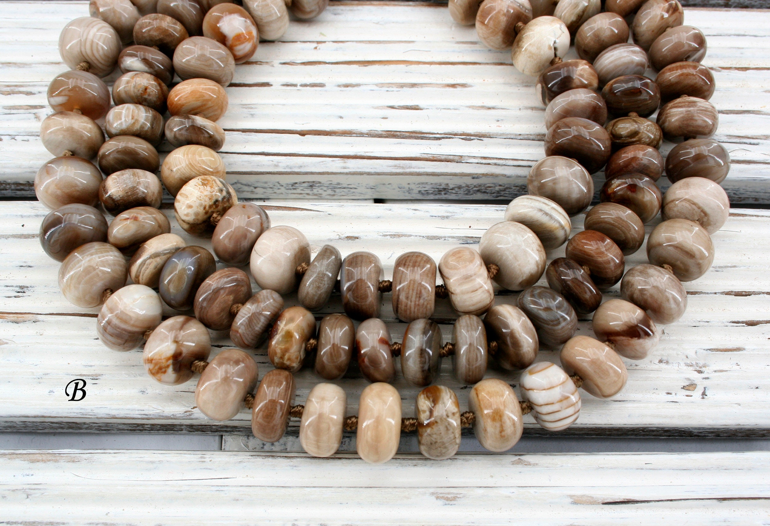 Petrified Wood Rondelle Beads 10-13mm (etb00901) Petrified Wood Rondelle Beads 10-13mm (etb00901)