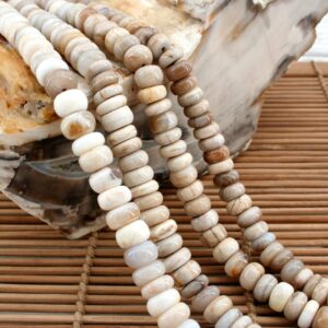Petrified Wood Rondelle Beads, 16 Inch Strand (5.5-9.5mm) (ETB01433) Petrified Wood Rondelle Beads, 16 Inch Strand (5.5-9.5mm) (ETB01433)