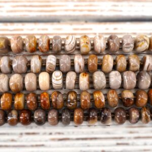 Petrified Wood rondelle beads 17-18mm (ETB00405) Unique jewelry/Vintage jewelry Petrified Wood rondelle beads 17-18mm (ETB00405) Unique jewelry/Vintage jewelry