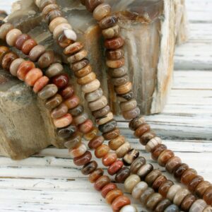 Petrified Wood Rondelle Beads, 6-7mm Strand (ETB01495) Petrified Wood Rondelle Beads, 6-7mm Strand (ETB01495)