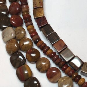 Petrified Wood gemstone beads in 4 shapes: 8mm square, 8mm coin, 4mm rondelle and 6mm cube. Also called Wooden Agate and Wooden Jasper. Petrified Wood gemstone beads in 4 shapes: 8mm square, 8mm coin, 4mm rondelle and 6mm cube. Also called Wooden Agate and Wooden Jasper.
