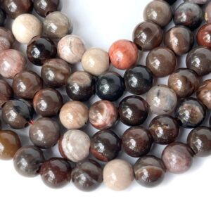15“ 8mm Wood Fossil Stone 2.5mm Big Hole Round Beads, Brown Fossilized Wood Stone, Petrified Wood Diy Jewelry Beads, Jewelry Supply