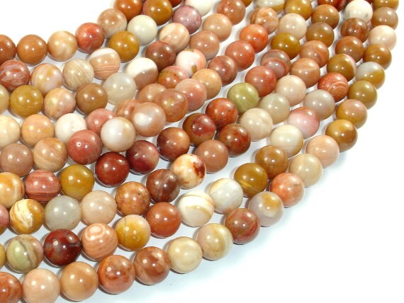Petrified Wood, 8mm (8.5mm) Round Beads, 15.5 Inch, Full Strand, Approx. 47 Beads, Hole 1mm (355054008)