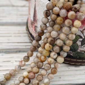 Petrified Wood Round Beads 5.5-11mm, 16 Inch Strand