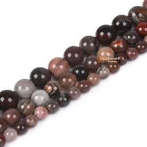 Petrified Wood Fossil Round Ball Loose Beads Diy Jewelry Making Beads Strand 6mm 8mm 10mm
