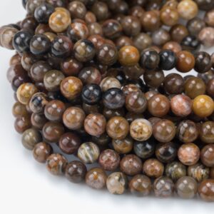 Natural African Petrified Wood Jasper Round High Aaa Quality 6mm 8mm 10mm 12mm Full Strand Aaa Quality Smooth Gemstone Beads
