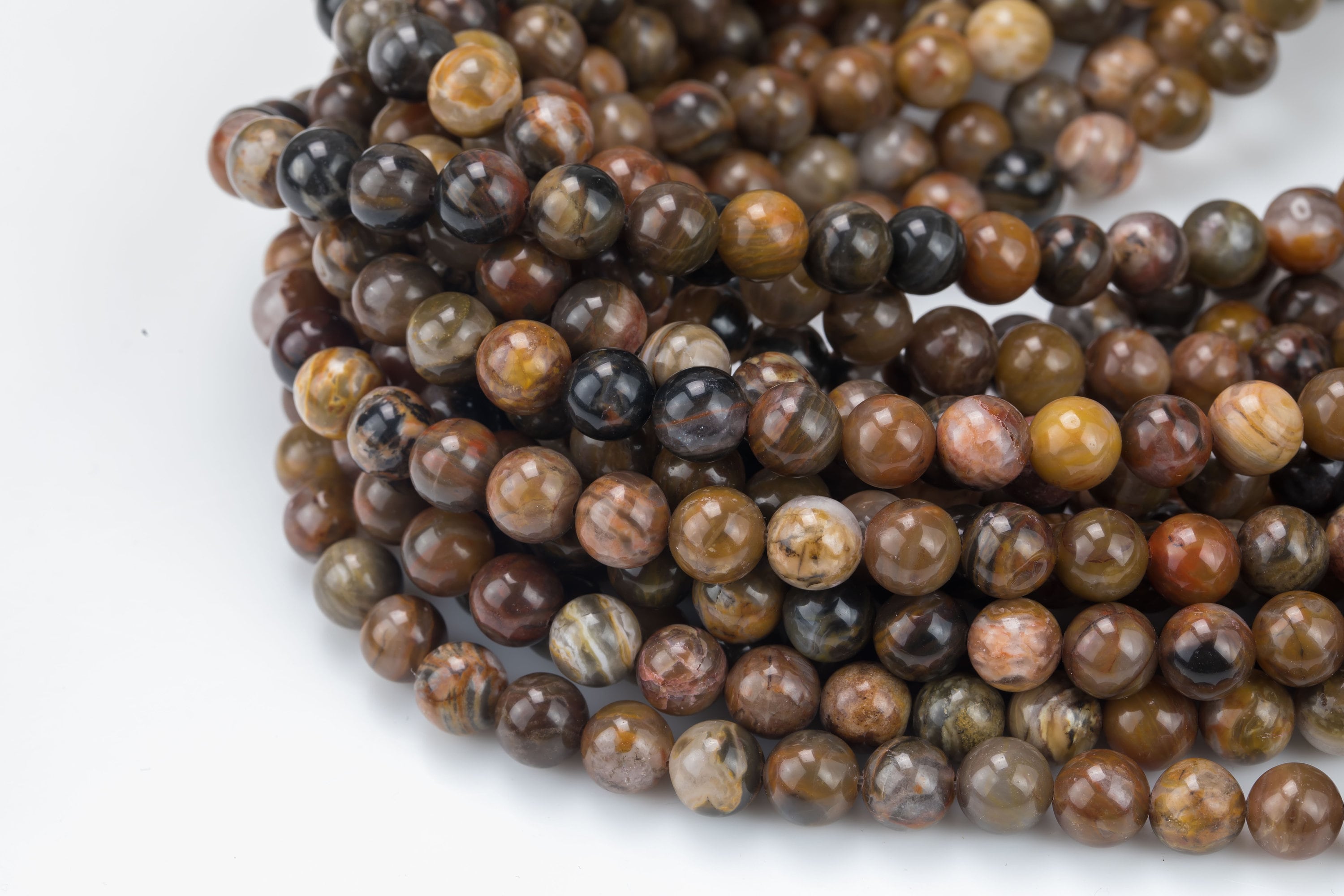 Natural African Petrified Wood Jasper  Round High Aaa Quality 6mm 8mm 10mm 12mm Full Strand Aaa Quality  Smooth Gemstone Beads
