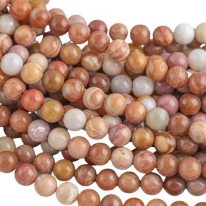 Natural Red Petrified Wood, High Quality in  Round- 6mm, 8mm, 10mm, 12mm- Full 16 inch strand AAA Quality AAA Quality  Smooth Gemstone Beads