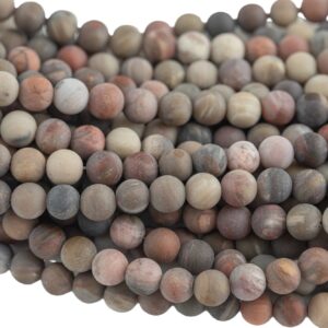 Natural Silver Petrified Wood High Quality in Matte  Round- 4mm, 6mm, 8mm, 10mm, 12mm- Full 16 inch strand AAA Quality AAA Quality  Smooth