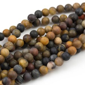 Natural Tan Petrified Wood- Matte Round sizes.  4mm, 6mm, 8mm, 10mm, 12mm, 14mm- Full 15.5 Inch Strand AAA Quality AAA Quality AAA Quality