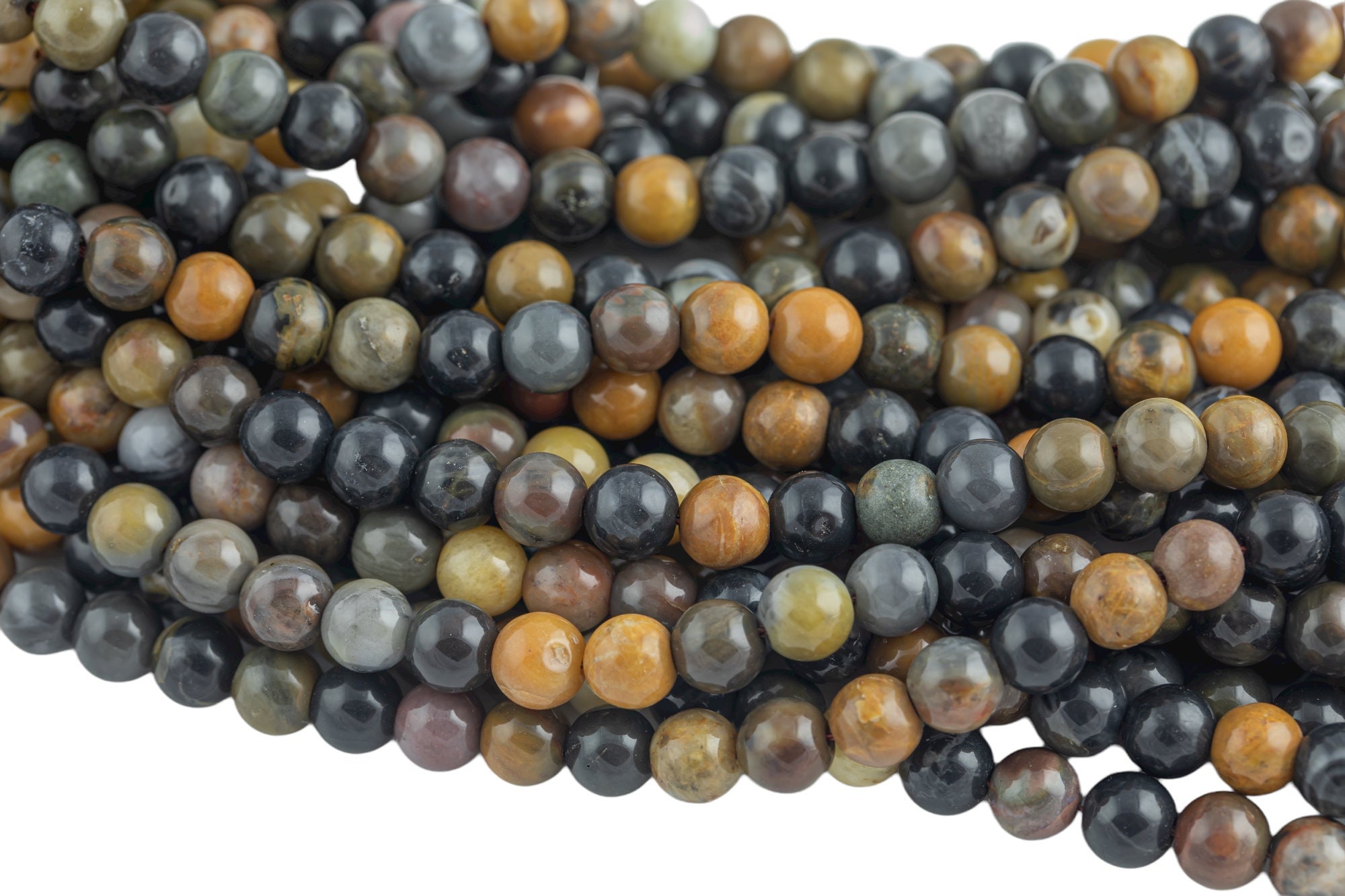 Natural Tan Petrified Wood -  Round Sizes.  6mm, 8mm, 10mm, 12mm, 14mm- Full 15.5 Inch Strand Aaa Quality Aaa Quality Aaa Quality Smooth