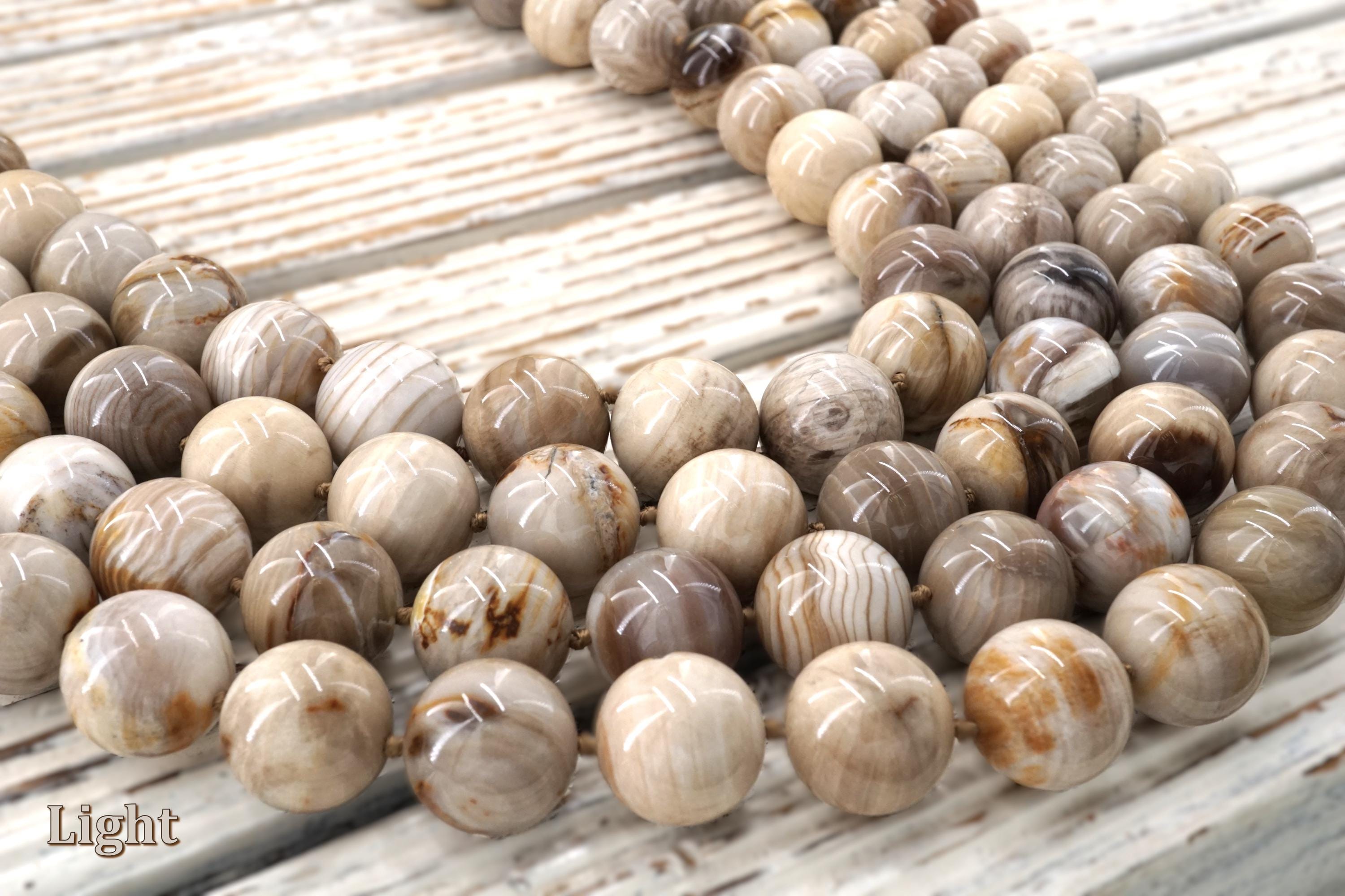 Petrified Wood Opalite Round Beads 16.5-18.5mm (etb00794)