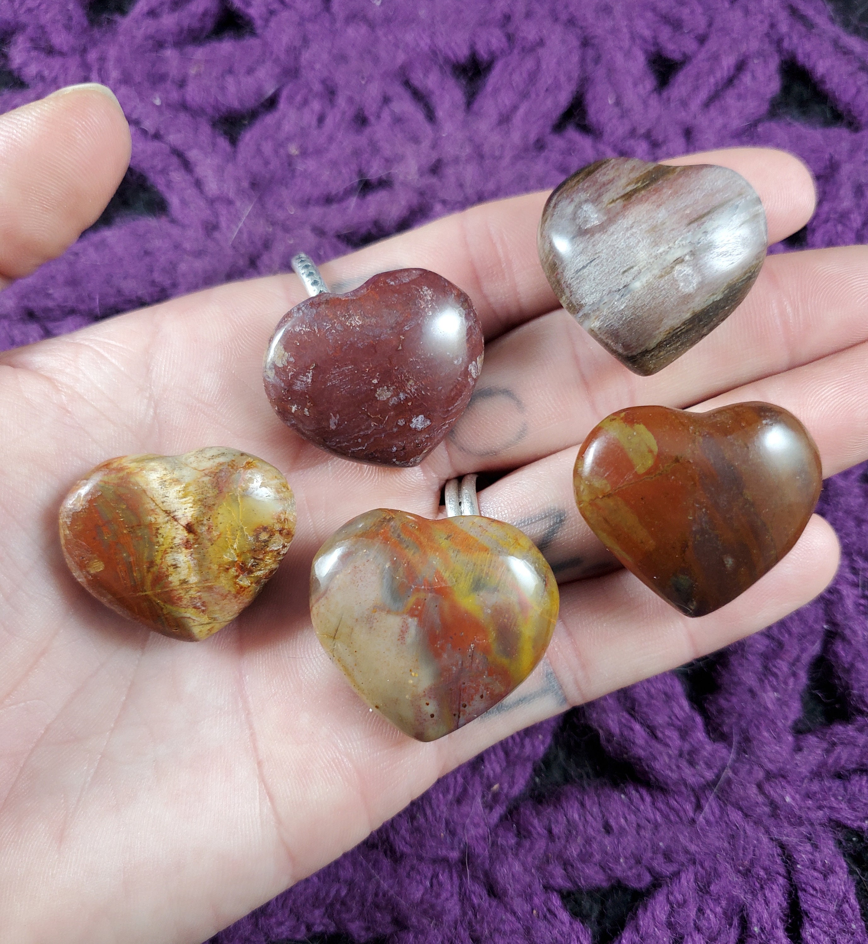 5 Petrified Wood Heart Crystals Polished Stones Red Brown Hearts Madagascar Heart Shaped Carving Wholesale Bulk Lot Parcel 5 Petrified Wood Heart Crystals Polished Stones Red Brown Hearts Madagascar Heart Shaped Carving Wholesale Bulk Lot Parcel