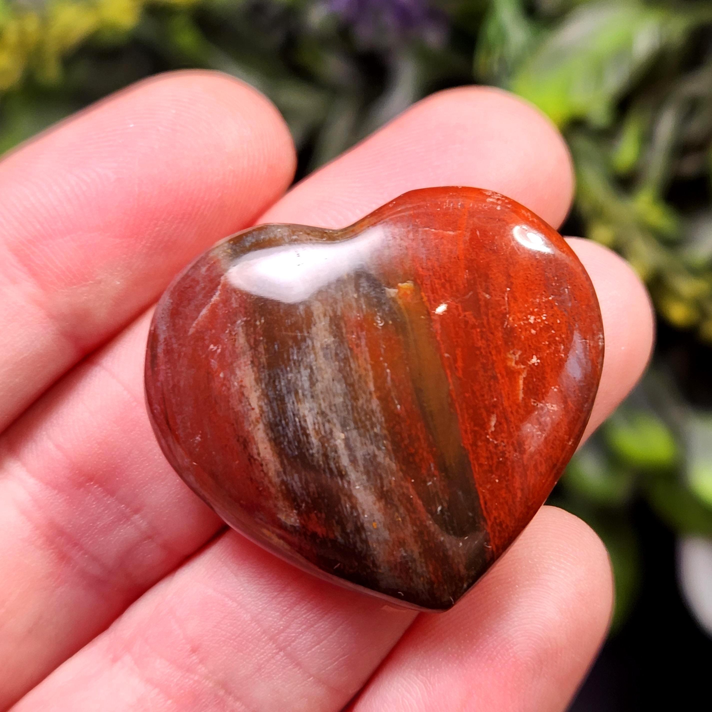 Petrified Wood Fossil Heart Carving, Agatized Wood Crystal Heart Petrified Wood Fossil Heart Carving, Agatized Wood Crystal Heart