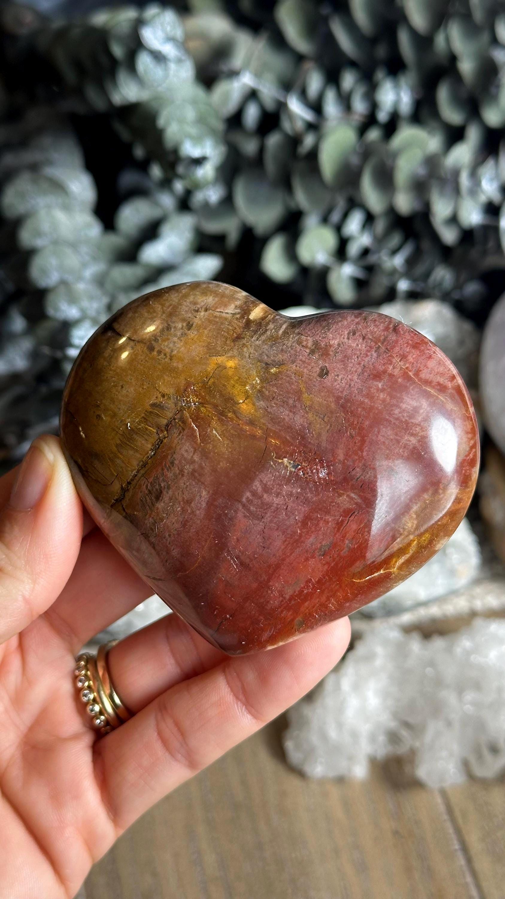 Petrified Wood Heart: 3 Inch Crystal Heart Petrified Wood Heart: 3 Inch Crystal Heart
