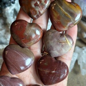 Small Petrified Wood Heart, Pocket Stone Small Petrified Wood Heart, Pocket Stone