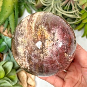 Petrified Wood Sphere | 82mm | - #2 (polished Red Crystal Ball, Root Chakra, Healing Stone, Grounding) Petrified Wood Sphere | 82mm | - #2 (polished Red Crystal Ball, Root Chakra, Healing Stone, Grounding)