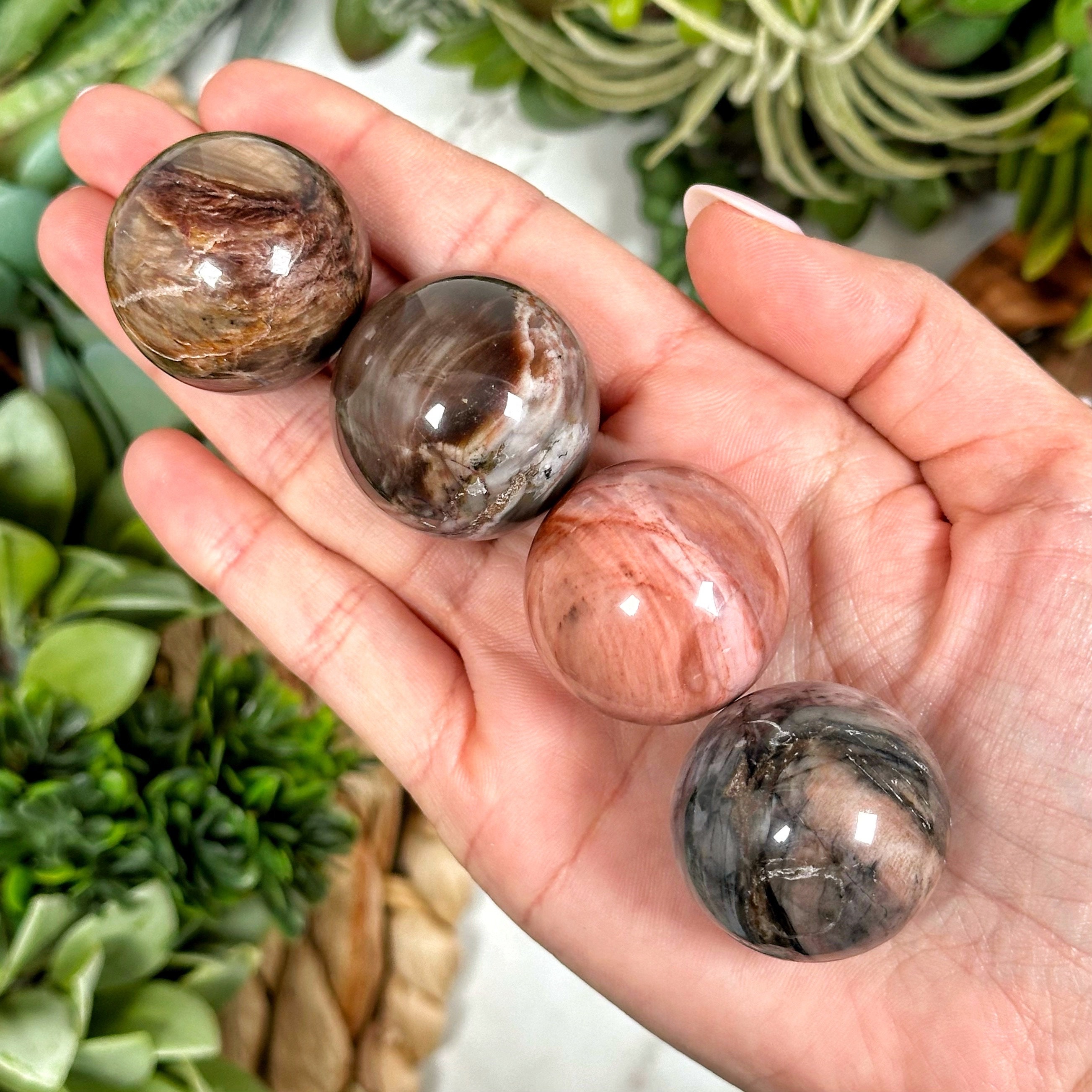 Petrified Wood Sphere | S, L | - No. 524 (polished Red Crystal Ball, Root Chakra, Healing Stone, Grounding)