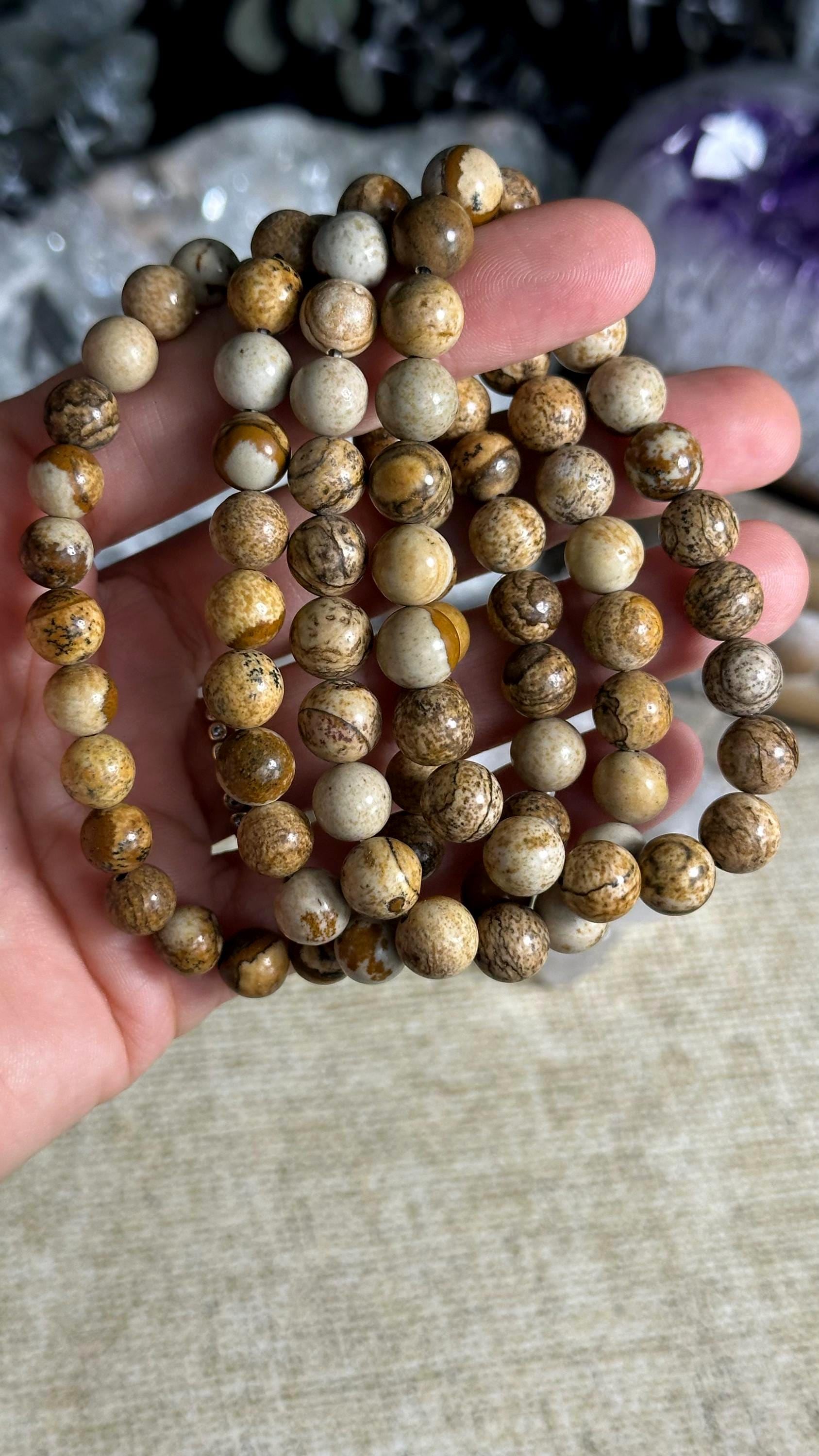 8mm Picture Jasper Bracelet