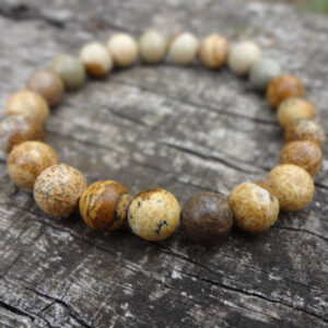 Picture Jasper Bracelet. Bohemian Chic Brown Tan Elastic Bracelet Handmade In Australia By Miss Leroy Picture Jasper Bracelet. Bohemian Chic Brown Tan Elastic Bracelet Handmade In Australia By Miss Leroy