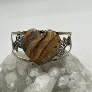 Huge Picture Jasper Heart Bangle or Arm Cuff Huge Picture Jasper Heart Bangle or Arm Cuff