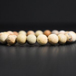 Picture Jasper Bracelet, Natural Matte Gemstone Bracelet