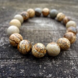Picture Jasper Bracelet. Natural Bohemian Brown Stretch Bracelet Handmade In Australia By Miss Leroy Picture Jasper Bracelet. Natural Bohemian Brown Stretch Bracelet Handmade In Australia By Miss Leroy