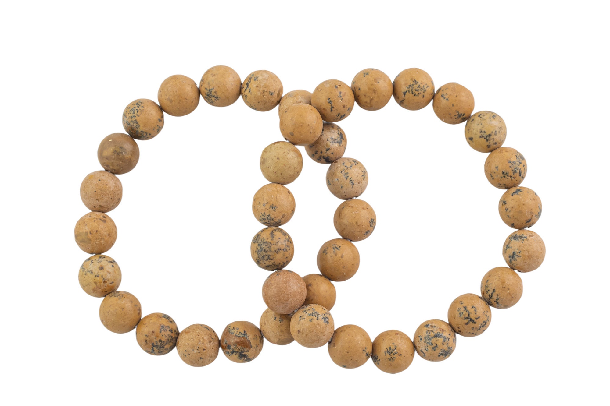 Natural Spotted Picture Jasper Bracelet Smooth Round Size 6mm And 8mm- Handmade In Usa- Approx. 7" Bracelet Crystal Bracelet