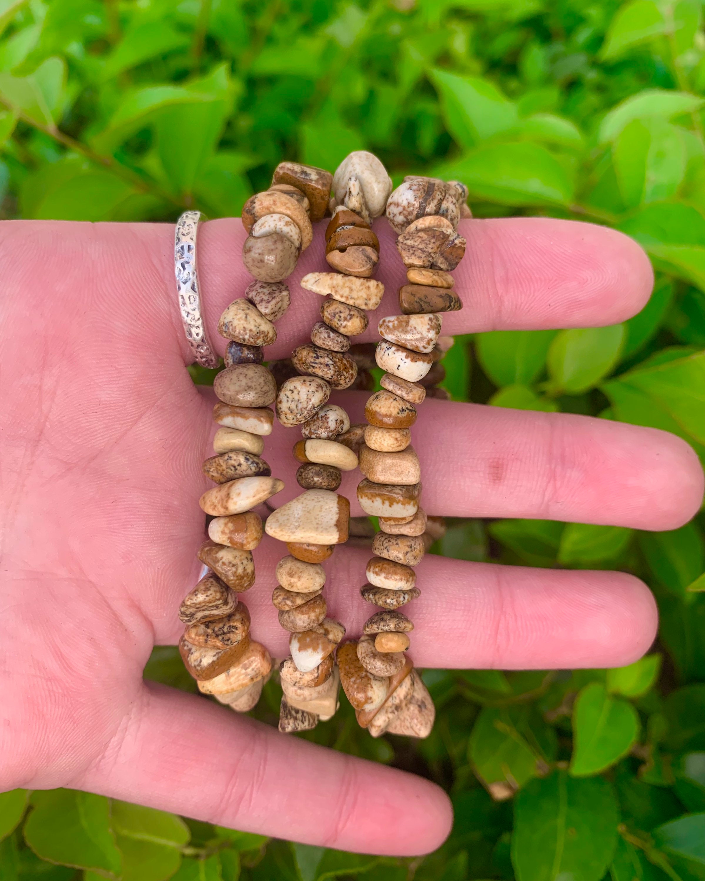 One Picture Jasper Stone Chip Bracelet, Jasper Bracelet, Stone Bracelet, Stretch Bracelet, Jasper Stone, Chip Bracelet, Root Chakra Bracelet