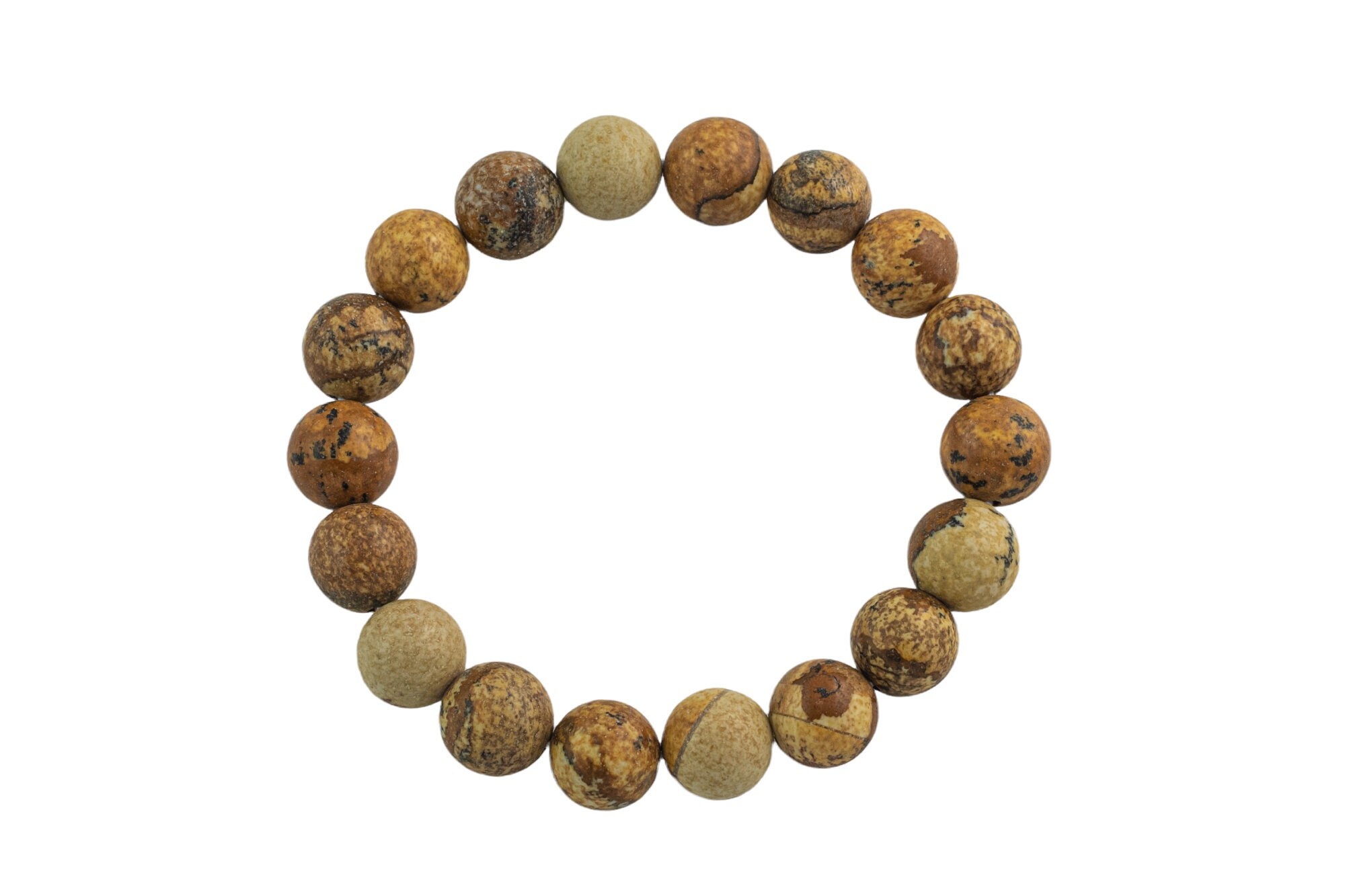 Picture Jasper Bracelet Round Size 6mm And 8mm Handmade In Usa Natural Gemstone Crystal Bracelets - Handmade Jewelry - Approx. 7" Picture Jasper Bracelet Round Size 6mm And 8mm Handmade In Usa Natural Gemstone Crystal Bracelets - Handmade Jewelry - Approx. 7"